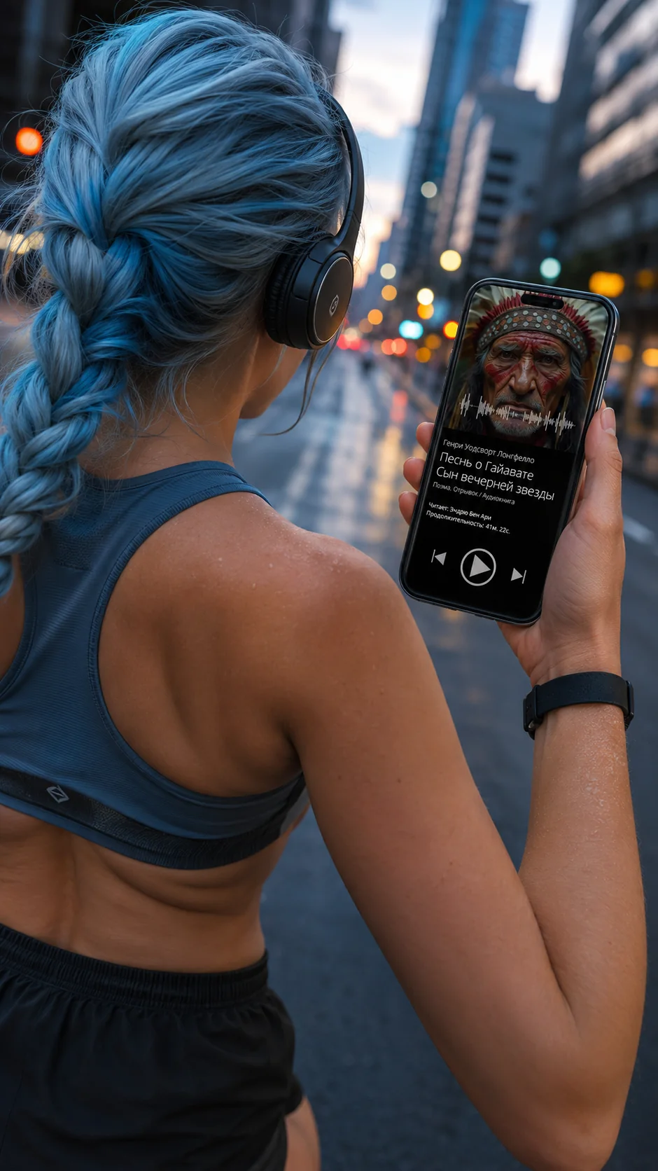 A listener using BENARI in the city